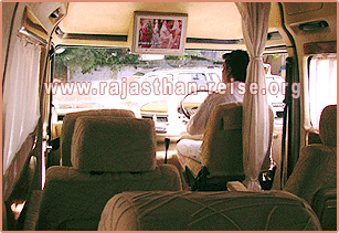 Another Inner View of Tempo Traveler with Driver