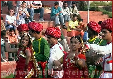Folk Music and Dance During Elephant Festival in Jaipur, Rajasthan