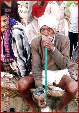 Smoking Hukka in Rajasthan
